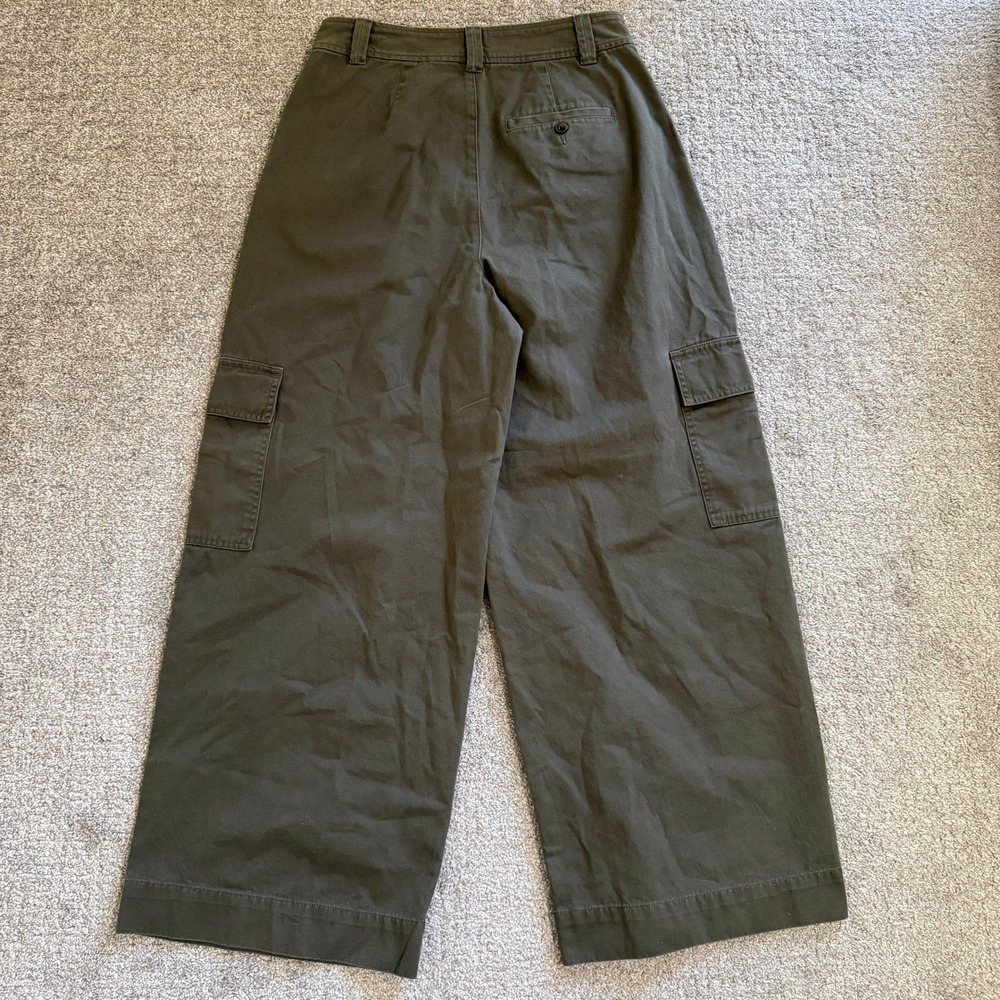 Madewell Harlow Wide Leg Cargo Pant Olive Green Sz 6 Utility Army Gorpcore Chic - Picture 13 of 14
